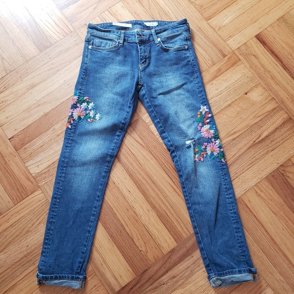 Anthropologie Pilcro embroidered floral jeans - Picture 5 of 8